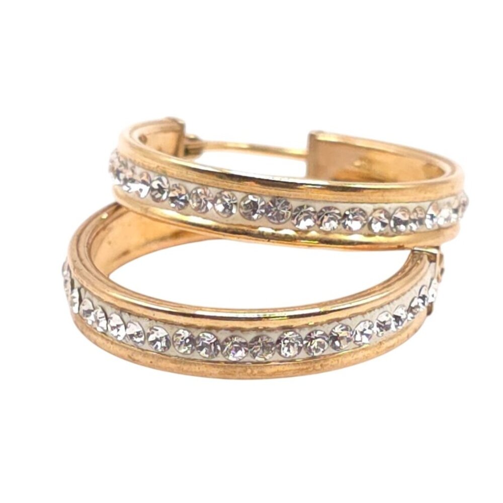 925+1/20 10k Mom Jordan Sterling Silver Hoop Earrings with Sparkling Crystal Acc